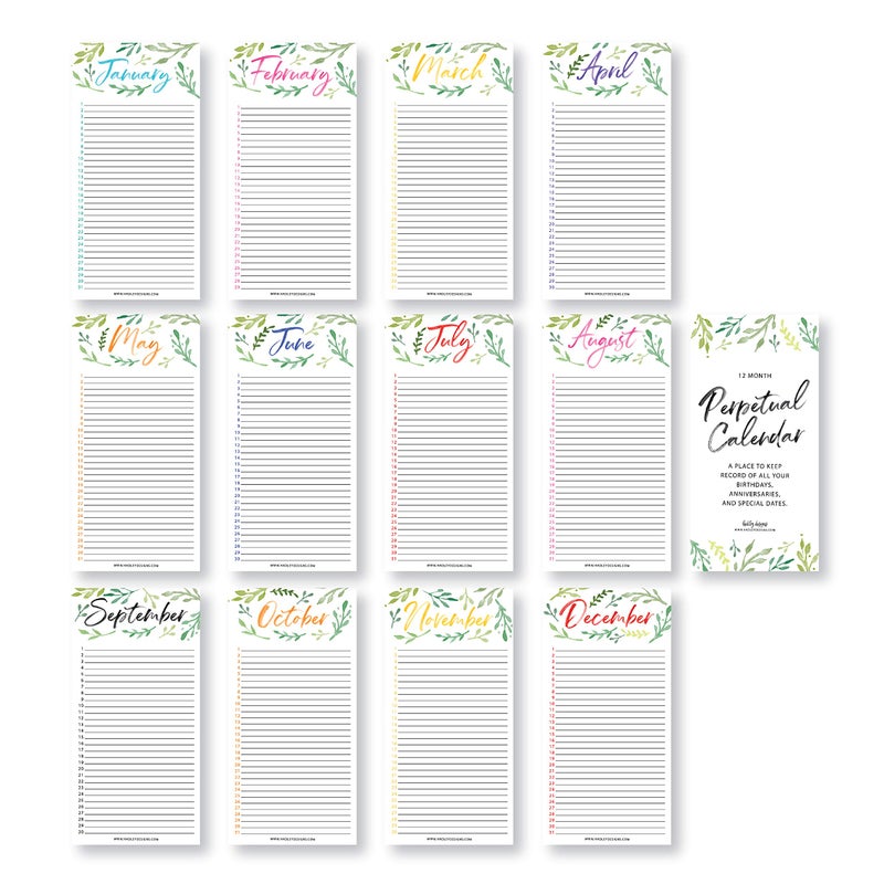 Hadley Designs Perpetual Birthday, Anniversary, Special Event Reminder Calendar Book Journal for Important Family Date Remembrance Wall Hanging, Mom Dutch Happy Bday Birthdate Gift Planner Organizer - Image 2
